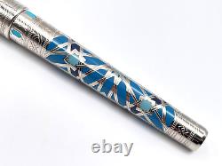 2003 S. T. Dupont Edition Limitée Andalousie Platinum Turquoise Fontaine Pen 18k M