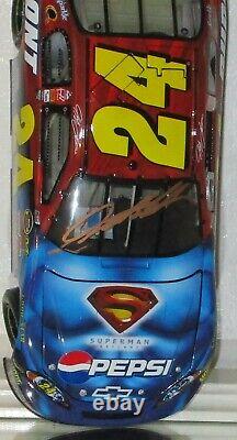 2006 Jeff Gordon #24 Pepsi Superman Retours Autographés 1/24 Voiture Avec Jsa Coa Rare
