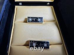 Boutons de manchette S. T. Dupont édition limitée Shanghai, laque diamantée et finition dorée, France