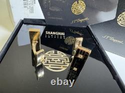Boutons de manchette S. T. Dupont édition limitée Shanghai, laque diamantée et finition dorée, France
