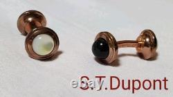 Boutons de manchette réversibles Dupont Reflection Coquillage Noir Rose Bronze Édition Limitée