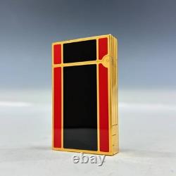 Briquet Dupont Ligne 2 Art Déco, Édition Limitée Or, Rouge et Noir