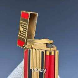 Briquet Dupont Ligne 2 Art Déco, Édition Limitée Or, Rouge et Noir