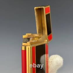 Briquet Dupont Ligne 2 Art Déco, Édition Limitée Or, Rouge et Noir