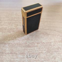 Briquet Dupont Noir Laque De Chine Plaqué Or ÉDITION LIMITÉE Lettre Chinoise