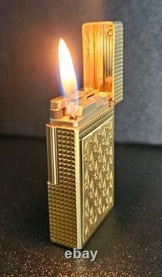 Briquet S. T. DUPONT LIGNE 1 DRAGO Édition Limitée Plaqué Or RARE
