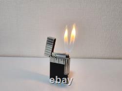 Briquet S. T. Dupont Line 2 édition limitée noir et argent d’occasion Briquet S. T. Dupont Line 2 édition limitée noir et argent d’occasion