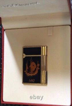 Briquet St Dupont Columbus Gatsby Édition Limitée Laque Noire et Rouge 1992