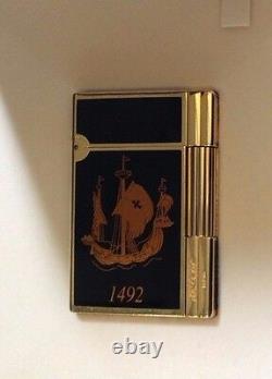 Briquet St Dupont Columbus Gatsby Édition Limitée Laque Noire et Rouge 1992