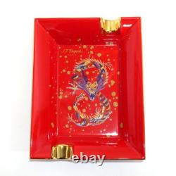 Cendrier Année du Dragon S. T. Dupont 006486 en porcelaine rouge édition limitée Japon