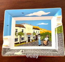 Cendrier en porcelaine Elie Bleu édition limitée Oliva scène cubaine pour 2 cigares, neuf dans sa boîte