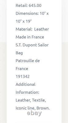 Édition limitée S. T. Dupont 191342 - Beauty en toile et cuir brun de marin français