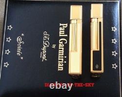 Ensemble assorti St Dupont Pg Ligne 2 Briquets Édition Limitée Or Noir Blanc #167