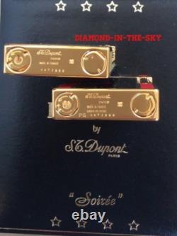 Ensemble assorti St Dupont Pg Ligne 2 Briquets Édition Limitée Or Noir Blanc #167