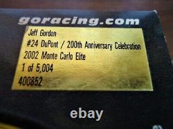 Jeff Gordon 24 Dupont 200e Anniversaire 2002 Rcca 1/24 Elite 1/64 Ho Diecast Set