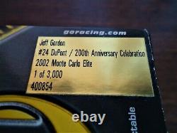 Jeff Gordon 24 Dupont 200e Anniversaire 2002 Rcca 1/24 Elite 1/64 Ho Diecast Set