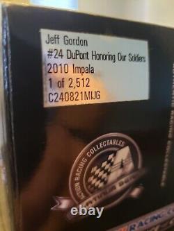 Jeff Gordon #24 Dupont Honouring Our Soldiers 2010 Impala 1/24 Échelle Diecast