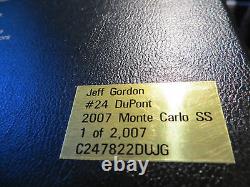 Nouveau Jeff Gordon #24 Dupont 1/2007 1/24 Chevy Monte Carlo Sports Mécaniques Rcca Elite