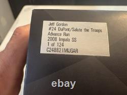 Nouvelle Jeff Gordon #24 DuPont/Saluons les troupes Avance Run 2008 Impala SS 1 sur 124