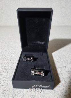 S. T. Dupont Édition Limitée McLaren Formule 1 Boutons de Manchette en Acier PVD Noir/Acier de Voiture de Course