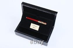 S. T. Dupont Edition Limitée Stylo-plume M en Lacquer Rouge Premium en Or 18k avec Boîte