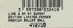 S. T. Dupont Limited Edition Fender Rollerball Pen, D Line, 412720, Nouveauté En Boîte