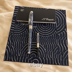 S. T. Dupont Neptune LE Stylo plume plume en or 18 carats, laque bleue de Chine