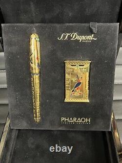 S. T. Dupont Pharaon Set Edition Limitée Stylo De Fontaine Et Briquet