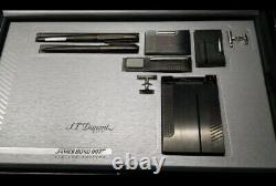 ST DUPONT JAMES BOND 007 ÉDITION LIMITÉE LINE 2 LÉGER STYLO BRIQUET BALLES GUNMETAL ensemble