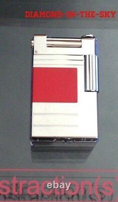 St Dupont Abstractions Red Lacquer Limited Edition Urban Lighter Palladium Nouveau