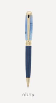 St Dupont Claude Monet Édition Limitée Stylo à bille en laque bleue et or 415049