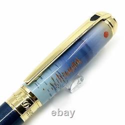 St Dupont Claude Monet Édition Limitée Stylo à bille en laque bleue et or 415049