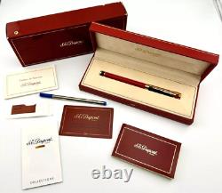 St Dupont Édition Limitée 1996 Stylo Roller Art Déco Or Laque Rouge 1313/1500