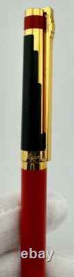 St Dupont Édition Limitée 1996 Stylo Roller Art Déco Or Laque Rouge 1313/1500