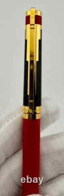 St Dupont Édition Limitée 1996 Stylo Roller Art Déco Or Laque Rouge 1313/1500