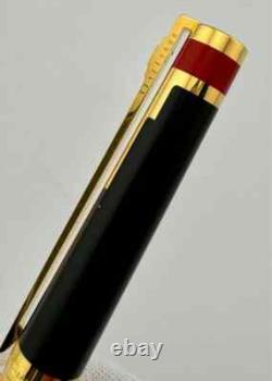 St Dupont Édition Limitée 1996 Stylo Roller Art Déco Or Laque Rouge 1313/1500
