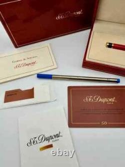St Dupont Édition Limitée 1996 Stylo Roller Art Déco Or Laque Rouge 1313/1500