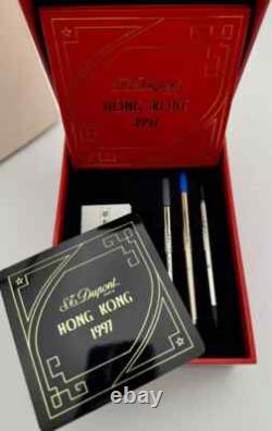 St Dupont Édition Limitée 1997 Stylo Roller Hong Kong Laque Rouge Or 262/997