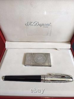 St Dupont Napoléon Linge 2 Ligne 2 Ensemble de Briquet et Stylo Édition Limitée Platine