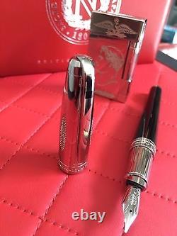 St Dupont Napoléon Linge 2 Ligne 2 Ensemble de Briquet et Stylo Édition Limitée Platine