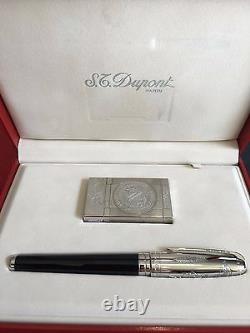 St Dupont Napoleon Linge 2 Ligne 2 Limited Edition Platinum Lighter And Pen Set