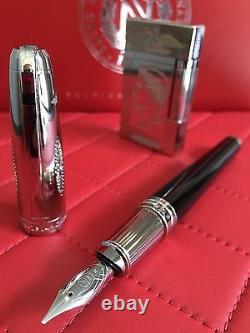 St Dupont Napoleon Linge 2 Ligne 2 Limited Edition Platinum Lighter And Pen Set