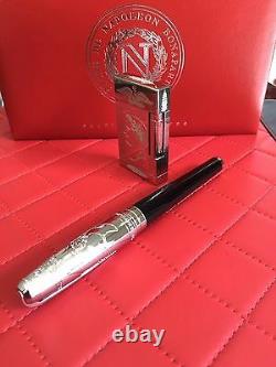 St Dupont Napoleon Linge 2 Ligne 2 Limited Edition Platinum Lighter And Pen Set