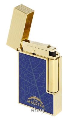 St Dupont Partagas Maestra Line Ligne 2 Briquet pour Cigare Édition Limitée Or Bleu