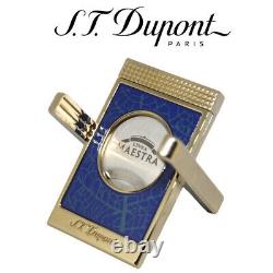 St Dupont Partagas Maestra Line Ligne 2 Briquet pour Cigare Édition Limitée Or Bleu