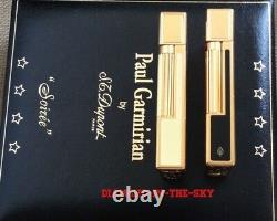 St Dupont Pg Matching Set Line 2 Limited Edition Lighters Or Noir Blanc #167
