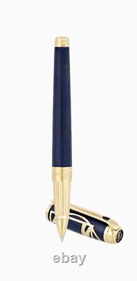 St Dupont Vitruvian Man Limited Edition Stylo De Fontaine Blue Lacquer W Gold 410040l