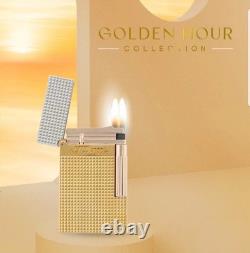 St-Dupont édition limitée Briquet Line 2 Golden Hour 150e Or Rose Argent C16140