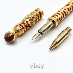 Stylo plume S. T. Dupont édition limitée 88 Zodiac Dragon Rouge 18K