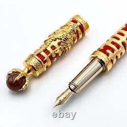 Stylo plume S. T. Dupont édition limitée 88 Zodiac Dragon Rouge 18K